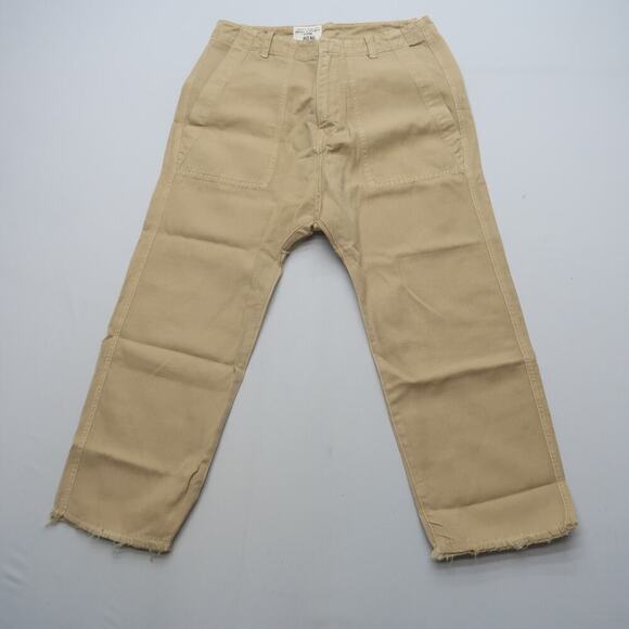 Nili Lotan Luna Pants Size 4 Beige Tan Drop Crotch Linen Blend Trousers - Picture 3 of 15